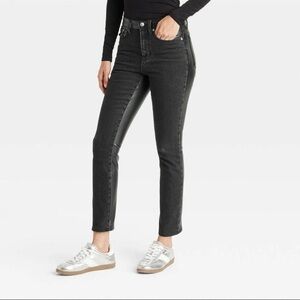Universal Thread Mid‑Rise Faux Leather 80’s Slim Jeans - Size 10R - Black‎ - NWT